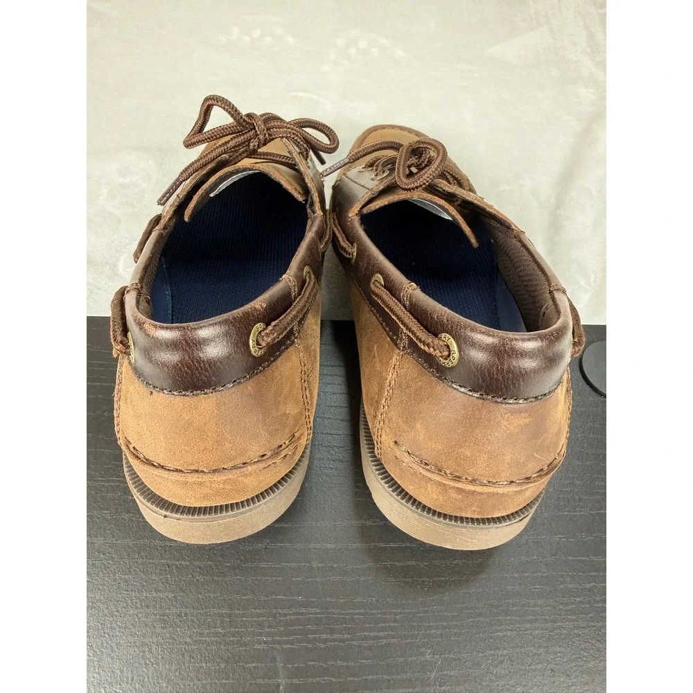 Sperry Casco MM 240 Mens Brown Leather Boat Shoes 2 Eye Size 8 Loafers NWOB